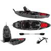 Big Mama Kayak Kayak fishing a Pedali divisibile Big Mama Triken 330 Live S, con ruote e vasca del vivo - SCAFO GRIGIO NERO, gavone ROSSO