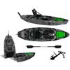 Big Mama Kayak Kayak fishing a Pedali divisibile Big Mama Triken 330 Live S, con ruote e vasca del vivo - SCAFO GRIGIO NERO, gavone VERDE
