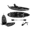 Big Mama Kayak Kayak da pesca a Pedali divisibile Big Mama Triken 330 Live S, con ruote e vasca del vivo - SCAFO GRIGIO NERO, gavone NERO