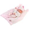 Llorens Bambola Bimba con occhi azzurri, bambola con corpo in vinile, con pigiama e cuscino, motivo: New Born, 35 cm