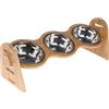 Modern Living Bohemian supporto in bambù con ciotole - 3 x 450 ml, L 52 x L 18 x H 18 cm