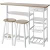 Set tavolo penisola con 2 sgabelli