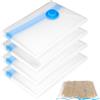 QWORK® 4 Pezzi Sacchetti Sottovuoto, 130 x 100 cm Jumbo Sacchetti Sottovuoto, per Vestiti, Piumini, Biancheria da Letto
