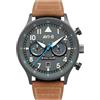 AVI-8 Mens 43.5mm Hawker Hurricane Carey Dual Time Orissa Japanese Quartz Pilot Watch with Leather Strap AV-4088-04