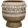 Romimex Fioriera Beige Resina con Frange 29 x 30 x 29 cm