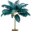Kare Design Lampada da tavolo Feather Palm, oro/verde, abat jour, lampada comodino, stile boho, elegante, lussuosa, esotico, 60x50x50cm (A/L/P), lampadina non inclusa