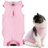 Tiryns Tuta per il Recupero del Gatto Body Gatto Post Operatorio Sterilizzazione Professionale Recovery Suit Impedire Leccare per Degenza per Gatti per Spay Chirurgico o Addominale Malattie Cani Gatti Rosa L