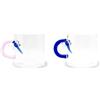 WD Lifestyle - Set 2 Tazzine in Vetro Borosilicato con Manico Colorato (Libellule)
