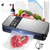 OGVDOE Macchina Sottovuoto Alimenti 8 in 1, Professionale 80KPA Vuoto Veloce e Display Digitale a LED,Stoccaggio Rotoli con Taglierina per Alimenti Freschi Secchi e Umidi Buste (Argenteo)