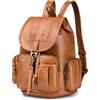 SPAHER® Zaino Donna Cuoio, Borsa Zainetto Donna da Viaggio Antifurto Impermeabile Daypack Zaino da Viaggio Aereo Bagaglio a Mano per Viaggio Lavoro Scuola, Marrone