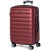 ITACA - Valigia Media da Viaggio Rigide. Trolley Medio con 4 Ruote. Materiale ABS Valigia Media Rigida in Offerta Resistente e Super Leggero - Valigia 20 kg Lucchetto TSA, Granata