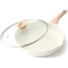 Kordisen Padella in Ceramica a Induzione 32 cm, Padella Antiaderente con Coperchio, Sana e Atossica, Senza PFOA e PFAS