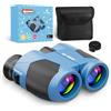 BNISE Binocolo compatto per adulti e bambini, 10 x 25, con ottica reale, per esterni, viaggi e campeggio, blu