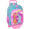 safta MY LITTLE PONY MAGIC - Zaino scuola grande con carrello, zaino per bambini, zaino per bambini, adattabile al carrello, ideale per bambini in età scolare, comodo e versatile, 33 x 15 x 42 cm,