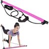 Jiakalamo Pilates Bar Kit con fascia di resistenza, barra di resistenza portatile, asta pilatesbar, per casa e palestra, bodybuilding, yoga, pilates, bastone con passante, asta fitness da donna e uomo