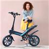 Acezozla Bici Elettrica Pieghevole 14, 250W 36V 10.4Ah Batteria, Autonomia 45KM, E-Bike per Adulti e Ragazzi, 3 Modalità, Sella Regolabile (Blu)
