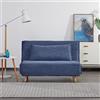 EVERGREENWEB MATERASSI & BEDS EVERGREENWEB Poltrona Letto Trasformabile in Letto Piazza e Mezzo 120x190 con Materasso e Cuscino Imbottito | Divanetto Clic Clac con Schienale Regolabile 2 Posti con Gambe in Legno | Blu | VELVET