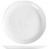 Home Arc Pampille Set 6 Piatti Piani in Opale Bianco, 25cm, Effetto Diamantato