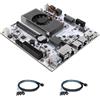 CWWK NAS Motherboard 8 Bay con 10GbE RJ45, N150 CPU Mini ITX Scheda madre Bianco M8, 2 x NVMe, Dual 2.5GbE LAN, M.2 WiFi, USB-C, DDR5 NO RAM/SSD, PCIe x1, TF (2x 4-SATA Cable)