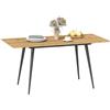 HOMCOM Tavolo da pranzo pieghevole, tavolo da cucina rettangolare pieghevole, tavolo allungabile 120-160 cm per 6-8 persone con gambe in acciaio, naturale