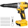 Roadtime Rivettatrice a batteria compatibile con Dewalt 20V batteria (senza batterie), Professionale Senza Spazzole con LED, 3 Adattatori, 60 Rivetti e Chiavi Inglesi