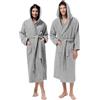 Jenny Sesal Accappatoio UNISEX Spugna Puro Cotone 100%, Ideale per CASA, SPA, SAUNA, PALESTRA. Morbido, confortevole e con alta capacità di asciugatura (XXL, Grigio)