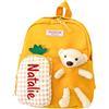 lorajewel Zaino Bambini Personalizzato con Nome Borsa Scolastica Zainetto Orso Regalo Scolastico per Figlia Figlio Zaino da Viaggio Scuola Primaria Asilo (Giallo)