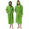 Jenny Sesal Accappatoio UNISEX Spugna Puro Cotone 100%, Ideale per CASA, SPA, SAUNA, PALESTRA. Morbido, confortevole e con alta capacità di asciugatura (XXL, Verde)