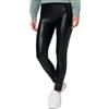 Nur Die Leggings in Leder-Optik Relax & Go Kunstleder High Waist Treggings mit weicher Innenseite & Bund, Leggings Donna, Schwarz, S