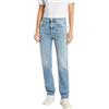 Replay Maijke Straight Jeans, 010 Light Blue, 23W x 30L Donna