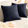 Blumtal Federe Cuscini Divano in Ciniglia, Copricuscini Divano, Federe Cuscino Divano, 2 Pezzi, 40 x 40cm, Blu Oceano