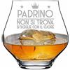 Colorfamily Bicchiere da Whisky o da Pinot con Incisione Padrino Il Migliore di sempre con dedica Idea Regalo in vetro