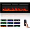 M.C.Haus Camino Elettrico Touch Screen Pannello in Vetro con Inserto a Fiamma Colorata Riscaldatore a Parete Telecomando con Crystal LogSet,900W/1800W (127 cm)