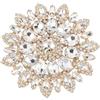 FINGERINSPIRE Applique rotonda dorata con strass, 10,5 cm, con catena in metallo, per matrimoni, spille, sciarpe, abiti da sposa, vestiti, scarpe, abbigliamento fai da te, decorazione