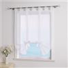 ESLIR Tenda a pacchetto con passanti, in voile, trasparente, per la cucina, con passanti, alla moda, 120 x 140 cm, 1 pezzo, colore bianco