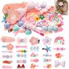 BAISEN Set di 26 graziosi fermagli per capelli per ragazze, multicolore con fiori, arcobaleno, caramelle, simpatici fermagli per capelli, antiscivolo, per bambini, adolescenti