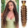 feibin Braiding di capelli umani sfusi a onde profonde per trecce Boho, intreccio di capelli umani naturali non trattati senza tessitura Bresilien Hightlight Ombre 4/27, ciocche di capelli vergini ricci