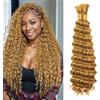 BLTYXT Deep Wave Bulk Hair 18 Inch 6 Bundles Synthetic Braiding Hair Curly Crochet Hair Boho Braids Natural Color for Hair Extensions (27, 18 Inch（6 Bundles）)