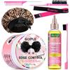 WOZUTUNT Edge Control Wax for Women Forte Tenuta Cera Capelli Gel per Capelli Neri - Olio per Capelli alla Rosa & Ricino per la Crescita dei Capelli Olio per Capelli Fortificante Set