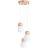 SOLLUX lighting - Apparecchio a sospensione PEKKA - Montaggio a soffitto - decorativo - LED - Basso consumo energetico - G9, 3x LED max 8W, ~230V, 50Hz, IP20 - Bianco/legno naturale - 31x31x124cm