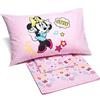 Caleffi 75967 Cotone Disney Minnie Happy Completo Lenzuola per Singolo Letto, Multicolor
