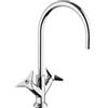 Mamoli GIO Ponti rubinetto lavabo a due maniglie con bocca orientabile, 751900000001, GIO Ponti cromo [Rubinetteria Bagno > Rubinetteria Lavabo]