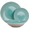 Ma Maison Servizio piatti da Tavola Set 18 Pezzi per 6 Persone - Piatto in Ceramica, 6 Piatti Piani, 6 Piatti da Dessert Frutta, 6 Piatti Fondi, da Tavola - Stoviglie Colorate in Verde Acqua