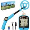 OMMO Metal Detector per Bambini, Stelo Regolabile da 70-96 cm, Metal Detector Leggero per Bambini con Bobina Impermeabile da 6, Gold Detector per Principianti, Pala, Rastrello, Azzurro