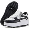 ANEFUN Pattini a rotelle per bambini ragazzi ragazze Sneakers con ruote rimovibili Scarpe sportive, Nero , 36 EU