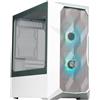 Cooler Master TD300 Case PC Mesh White -Mini-Tower,Elevato Flusso d'Aria, 2x120mm Ventole ARGB,Supporto MB Micro-ATX e Mini-ITX, Pannello Laterale in Vetro Temperato, Hub ARGB/PWM
