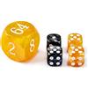 BESCON DICE Set di 5 dadi da backgammon da 30 mm, cubi grandi per raddoppiare backgammon da 30 mm, 4 dadi da 16 mm (ambra marmorizzata)