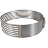 TopHomer Anello per affettare torte in argento 16-20 cm regolabile a strati livellatore in acciaio inox rotondo cerchio taglierina biscotti stampo per pane strato mousse strumento di cottura