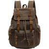 Gunolye Zaino da scuola, in pelle casual, zaino in tela, stile vintage, zaino per computer portatile, borsa da viaggio all'aperto, zaino casual da viaggio per uomo e donna (marrone), Brown, L