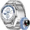 TIFOZEN Orologio Smartwatch Uomo, 1,52'' Smart Watch Militare con Batteria 500 mAh/Impermeabile IP68/120+ Modalità Sport/Frequenza Cardiaca/SpO2/Sonno/Contapassi/2 Cinturini per Android iOS, Argento
